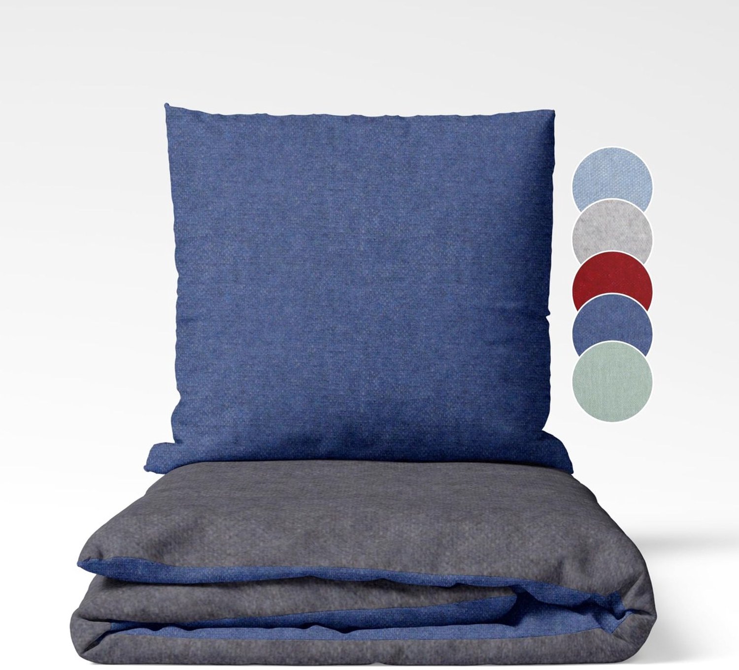 Duraxl Dekbedovertrek - 155 x 220 cm - Flanel - Omkeerbaar Donkergrijs