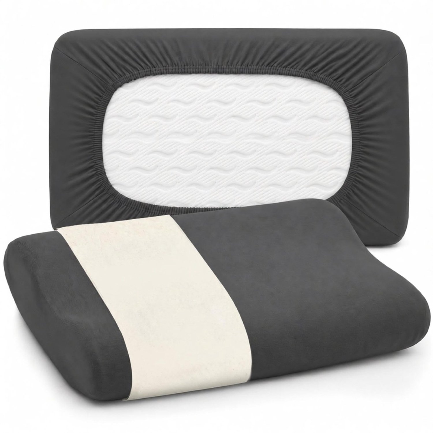 Duraxl Kussensloop - Ergonomisch - 95% katoen - 40-50 x 60-75 cm - Antraciet - Set van 2