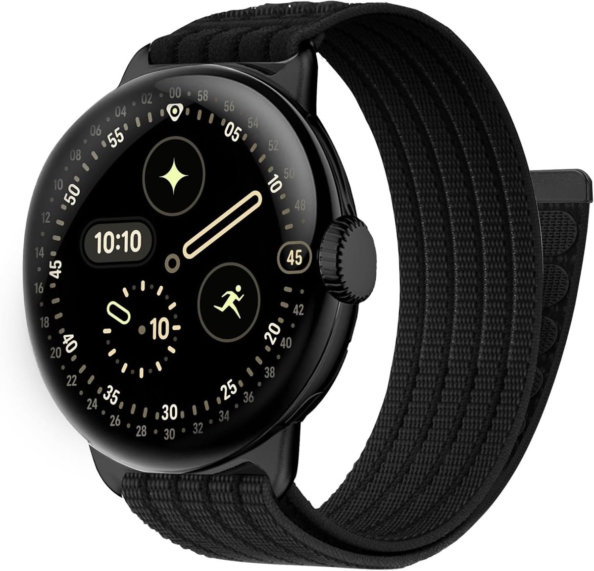 Nylon band voor Google Pixel Watch 4 45 mm/3 45 mm, verstelbare sportlus horlogeband met klittenbandsluiting, zacht - ShopVlot