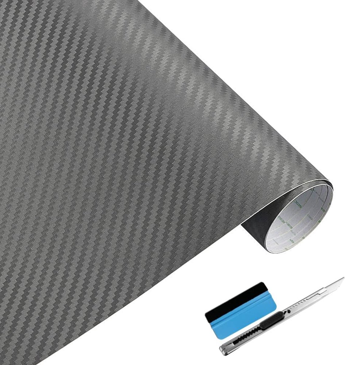 NewL 3D Carbon Fiber Self Adhesive Car Film Grey 30cm x 152cm - ShopVlot