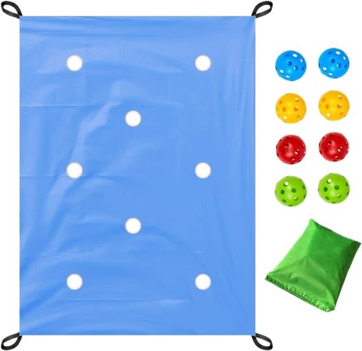 Teambuildingspel - Kit voor groepsactiviteiten - Bevordert samenwerking - Robuuste polyesterstof - 216 x 145 cm - Blauw