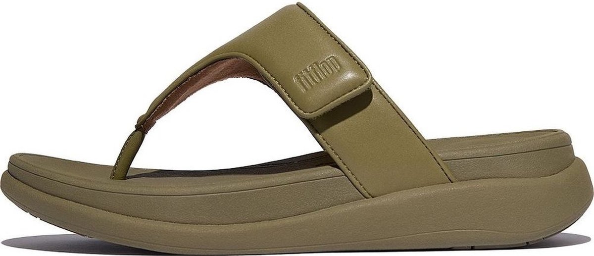 FitFlop F-Mode Go Adjustable Flatform Toe-Post Sandals Vrouwen - Camo-Groen - Maat 37