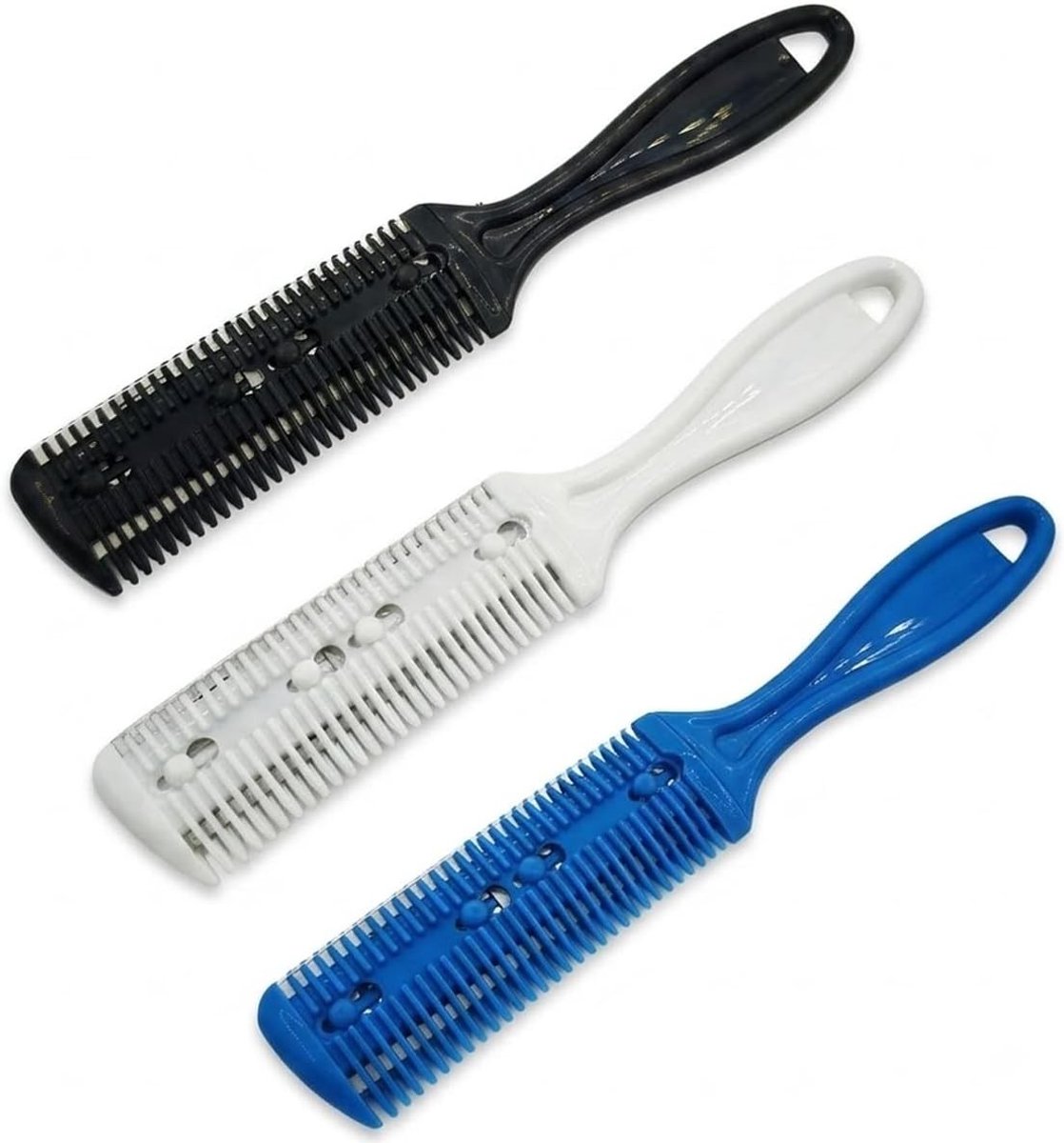 Set van 3 Dunne Kammen, Dubbelzijdige Haarverf Kammen, Ideaal voor Thinning, Knippen en Stylen van Dun Haar, Praktische Gereedschappen voor Thuis en Salongebruik