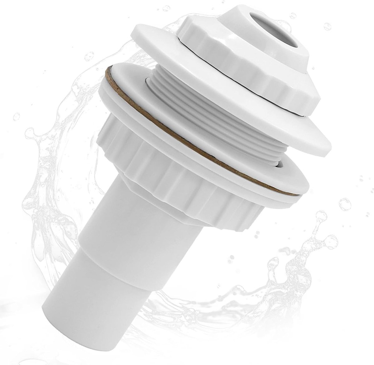 Verstelbare zwembadmondstuk - 32 mm inlaatmondstuk voor bovengrondse zwembaden, draaibare spuitkop, slanguitloop voor 32/38 mm slangverbinding, inclusief afdichtingen en adapter voor optimale watercirculatie en gebruiksgemak.