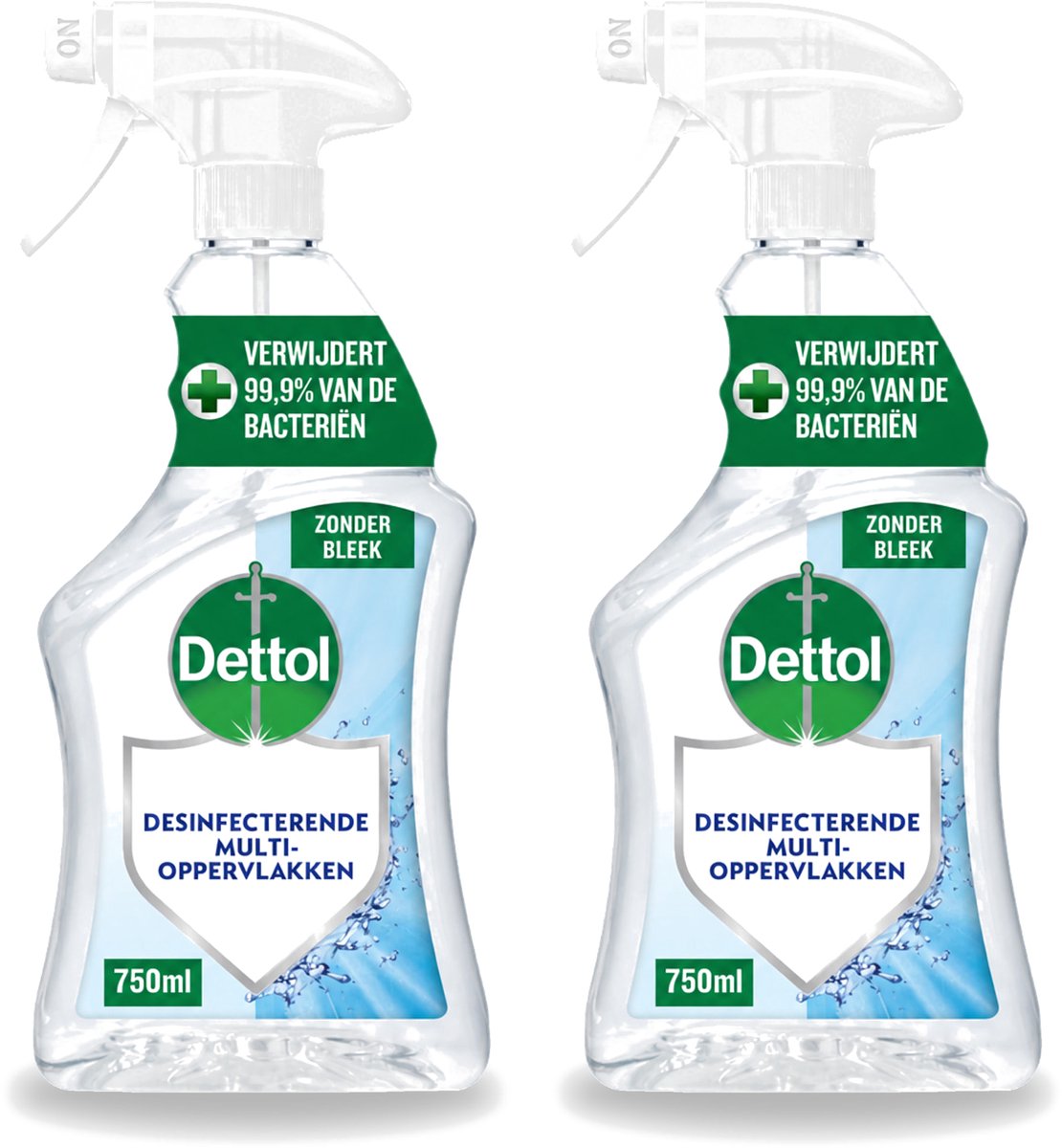 2 x Dettol - Allesreiniger - Spray - Zonder Bleek - Perfecte Hygiëne - 750ml - Voordeelverpakking - 2 stuks