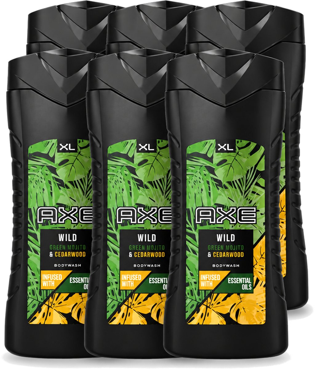 6 x AXE - Douchegel - Wild - 400 ml - Voordeelverpakking - 6 stuks