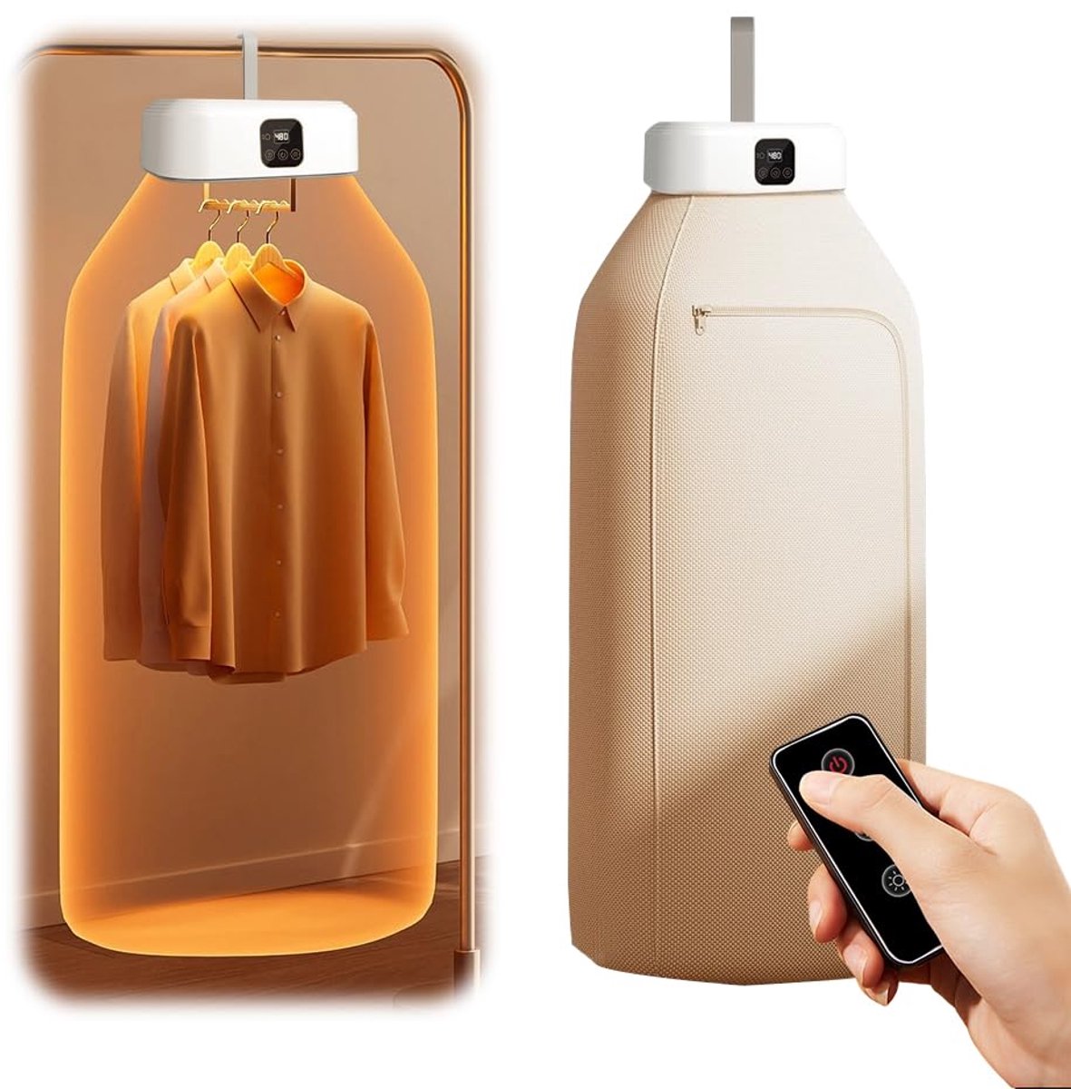 WDKXCN Draagbare wasdroger, 600 W, draagbare kledingdroger, opvouwbare elektrische warmtepompdroger met - ShopVlot