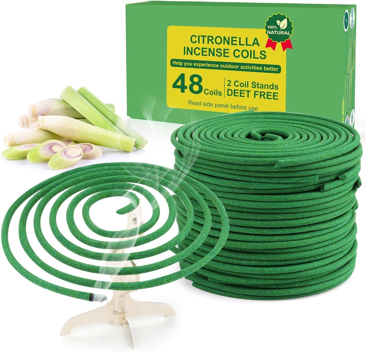 Rookspiraal Citronella, elke spoel houdt 5-7 uur, 336 uur rookspiraal natuurlijke planten buiten, tuin, terras - ShopVlot
