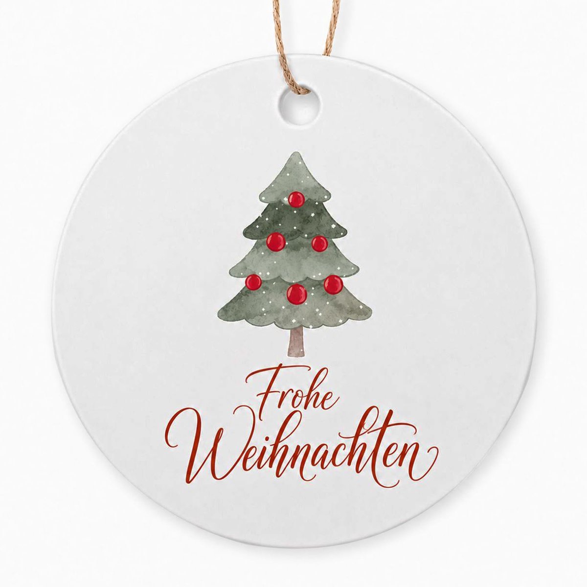 100 stuks kersthangers, ronde Merry Christmas hangers met koord - ShopVlot