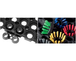 miltex reinigingsborstels voor ring rubberen mat, grijs, 10 stuks