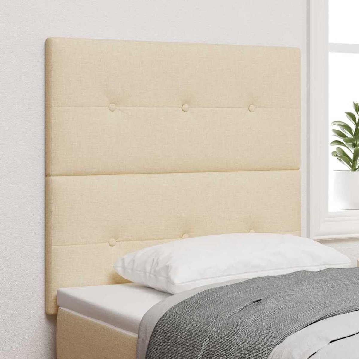 Hoogte verstelbaar hoofdeinde van kunstleer en schuim, 80 cm, met spaanplaat en massief grenenhout, modern design voor elke slaapkamer, onderhoudsvriendelijk door afvegen