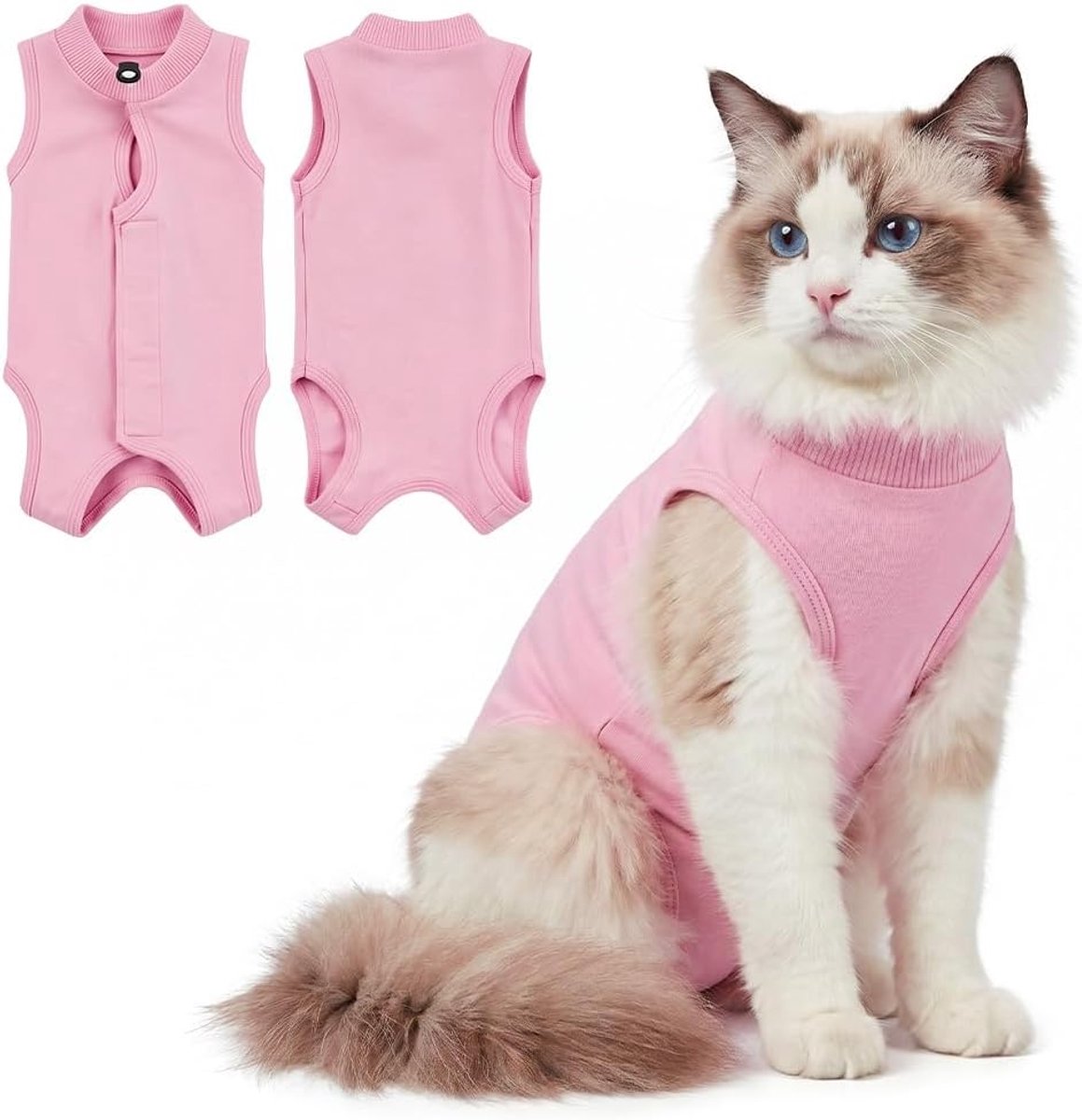 Herstelpak na Operatie, 2 stuks, Kattenbody Onesie,Anti-likken