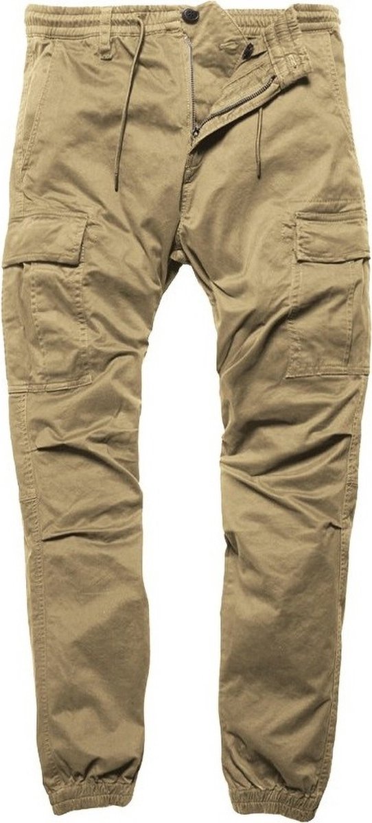 Vintage Industries Chino-broek Vince Cargo Jogger donkerkhaki