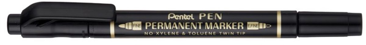 Pentel permanente stift dubbele punt, rood, 0,4-1,2 mm