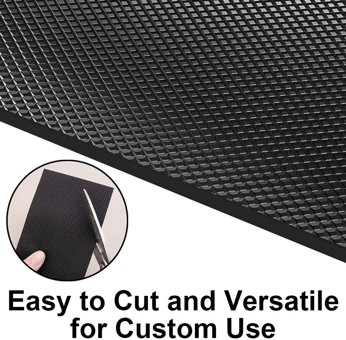 Verbeterde Snijbare Rubber Grip Tape, 2 Zwarte Waterdichte Antivibratie Pads, Ultra Dunne Sterke Plakfolie voor DIY Handgrepen, Vloeren en Auto's