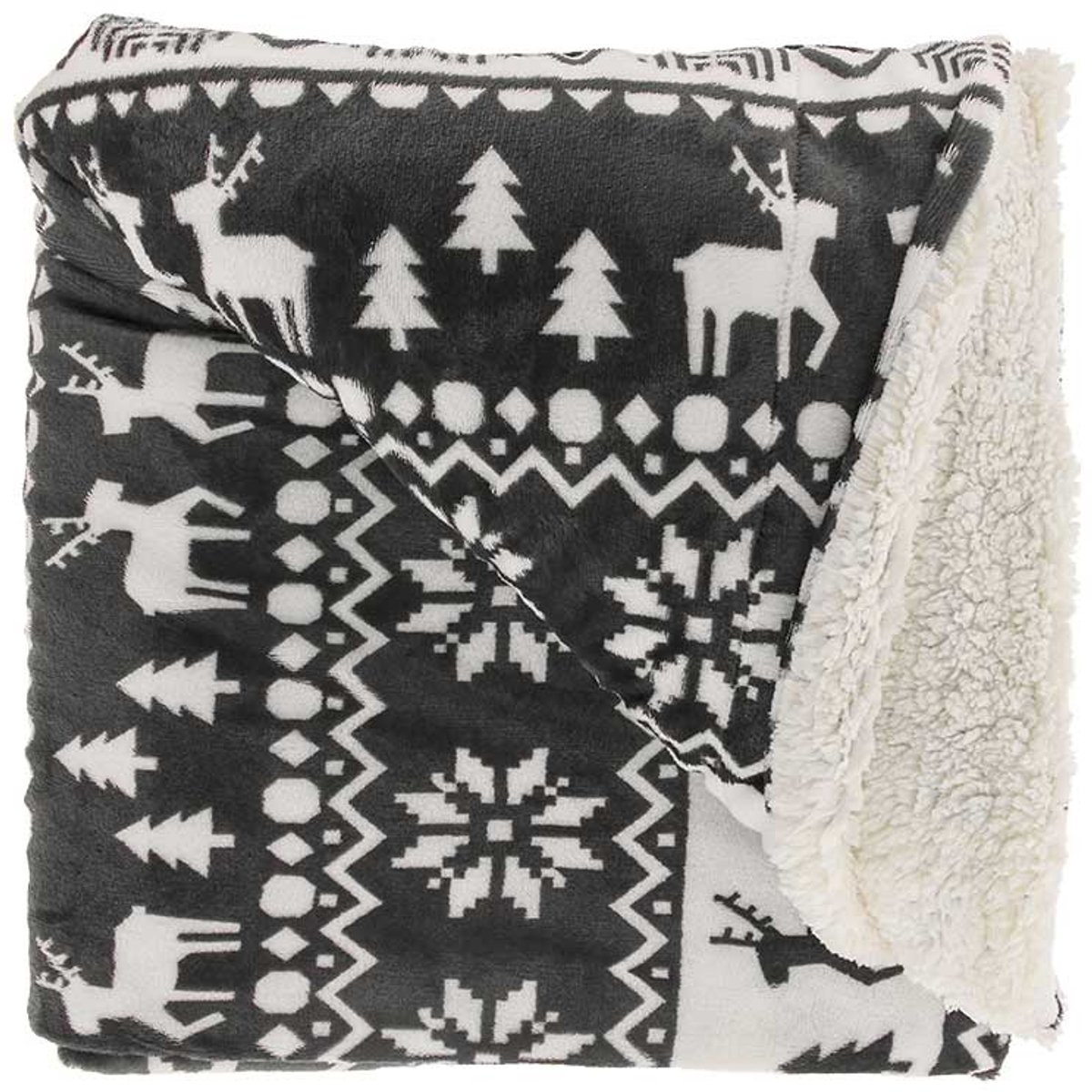 Unique Living Plaid Yael - 150x200cm - Grey Dark Grey