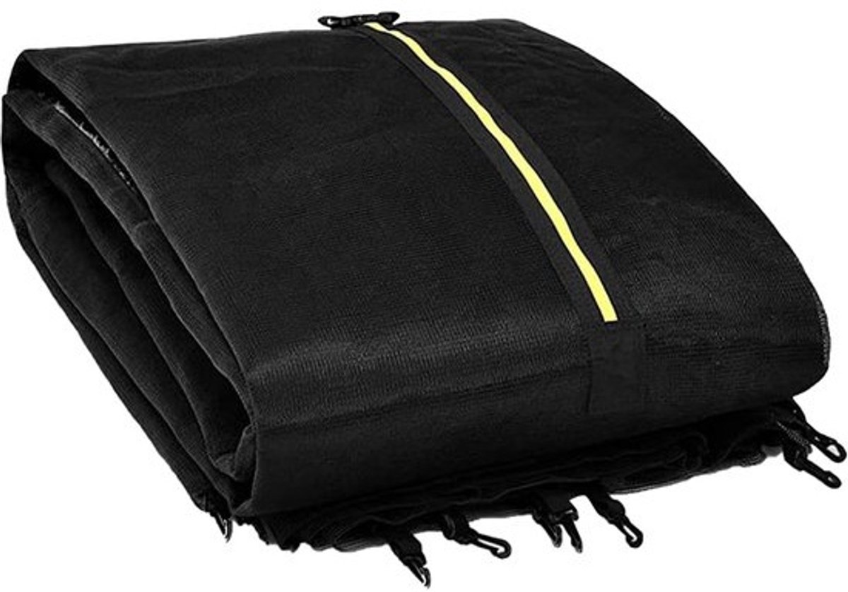 Veiligheidsnet voor trampoline - Vervangend net - Voor buitenspelen - Met dubbele ritssluiting - Tot 3 meter - Zwart