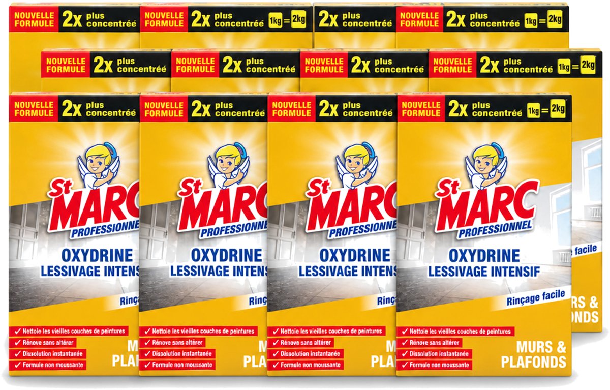 12 x St. Marc – Multireiniger Poeder – Professioneel Oxydrine – 1 kg - Voordeelverpakking - 12 stuks