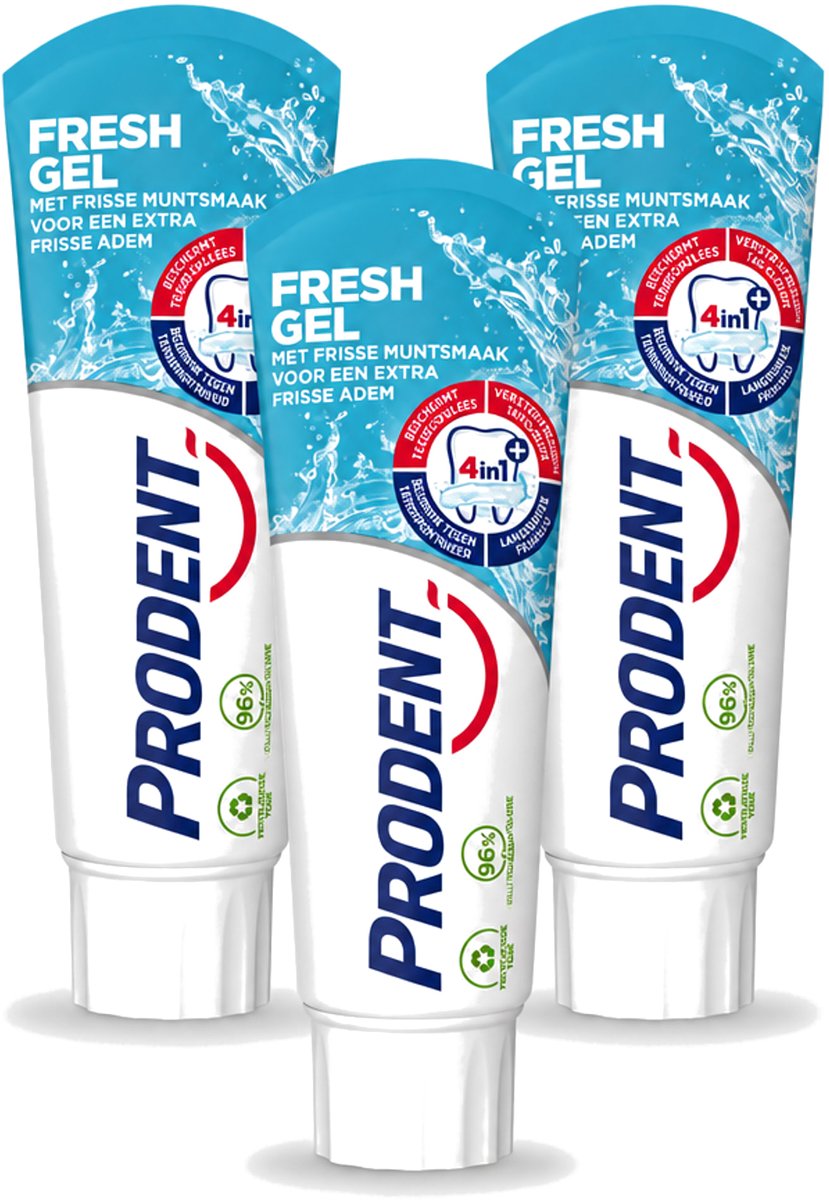 3 x Prodent – Tandpasta – Fresh Gel – 75 ml - Voordeelverpakking - 3 stuks