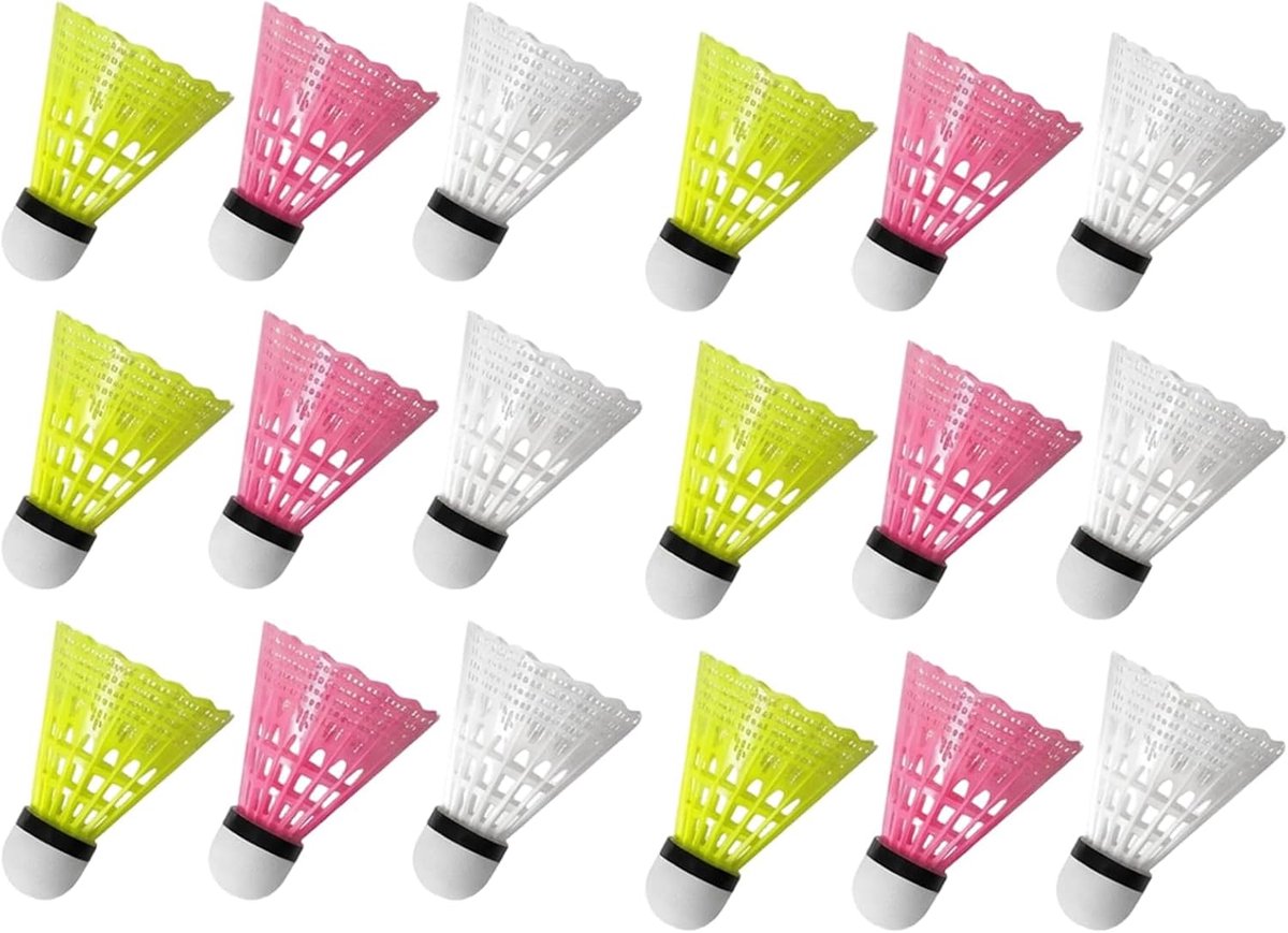 18 stuks nylon badmintonballen, shuttballen, badmintonveerballen - ShopVlot