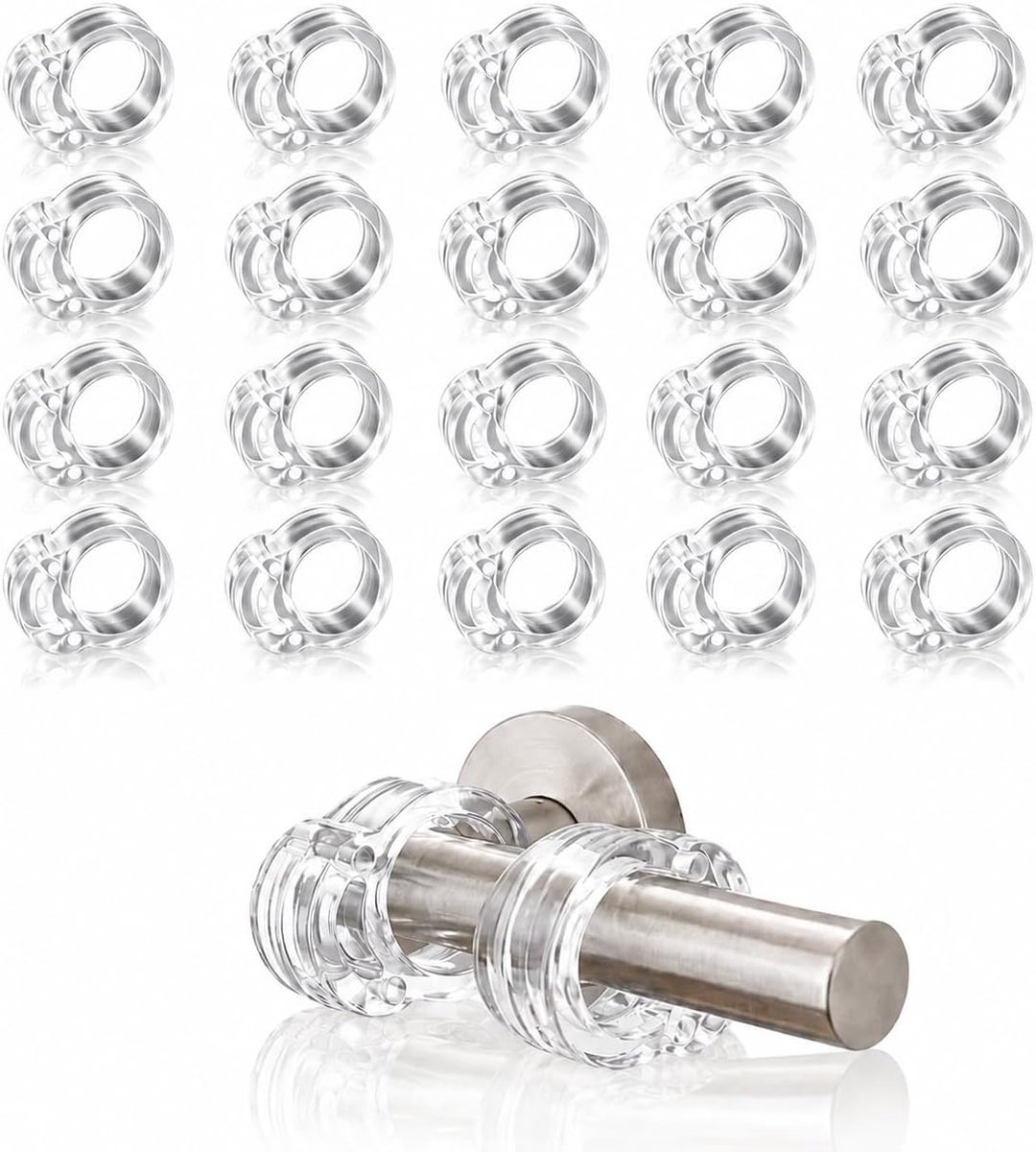 Deurgreepstoppers 17-20 mm - transparant pvc - schokbestendig - wandbescherming voor handgrepen - ShopVlot