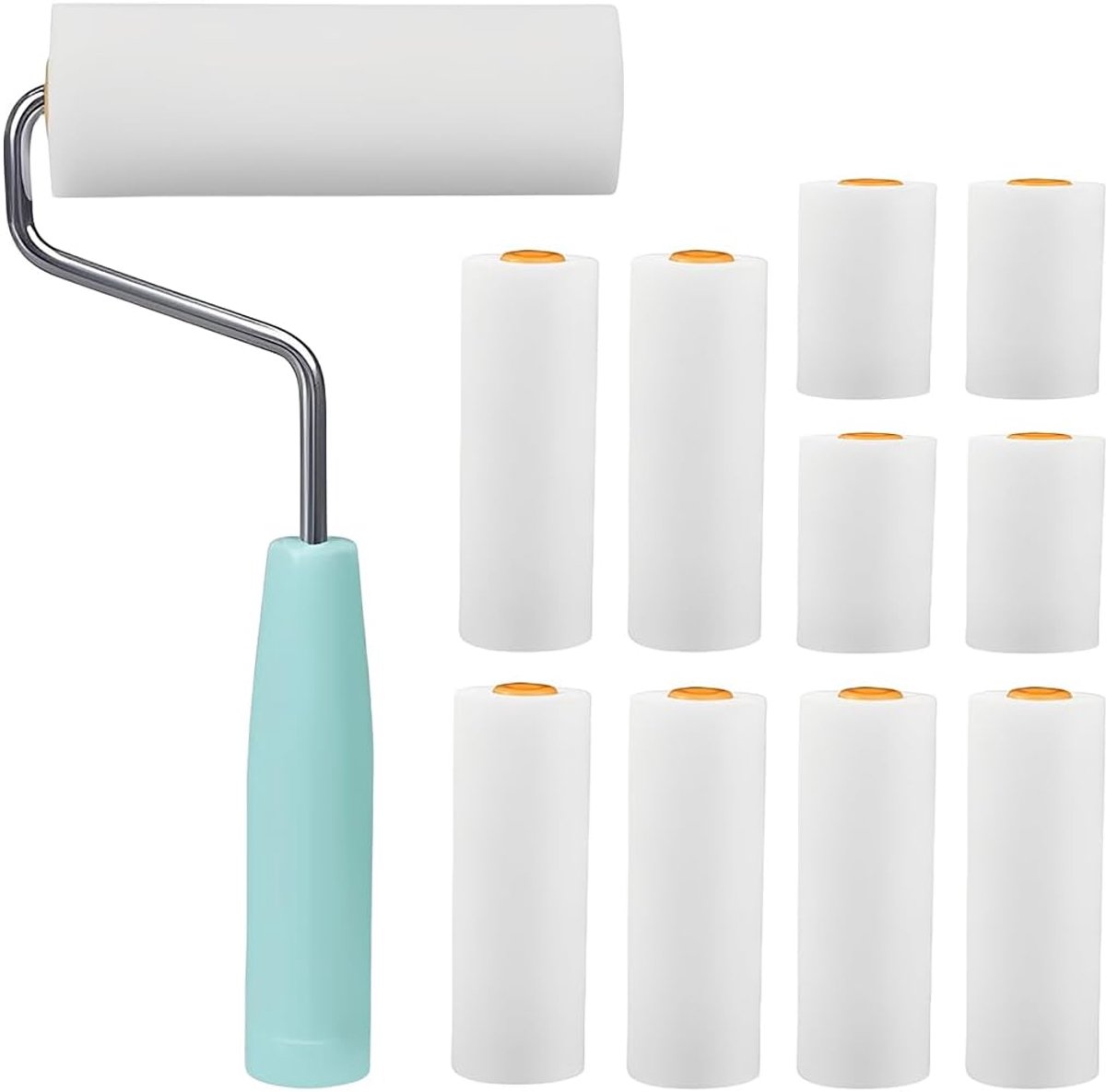 Verfroller set klein - 10 stuks - schuimrollers - hoogwaardig en makkelijk schoon te maken - ShopVlot