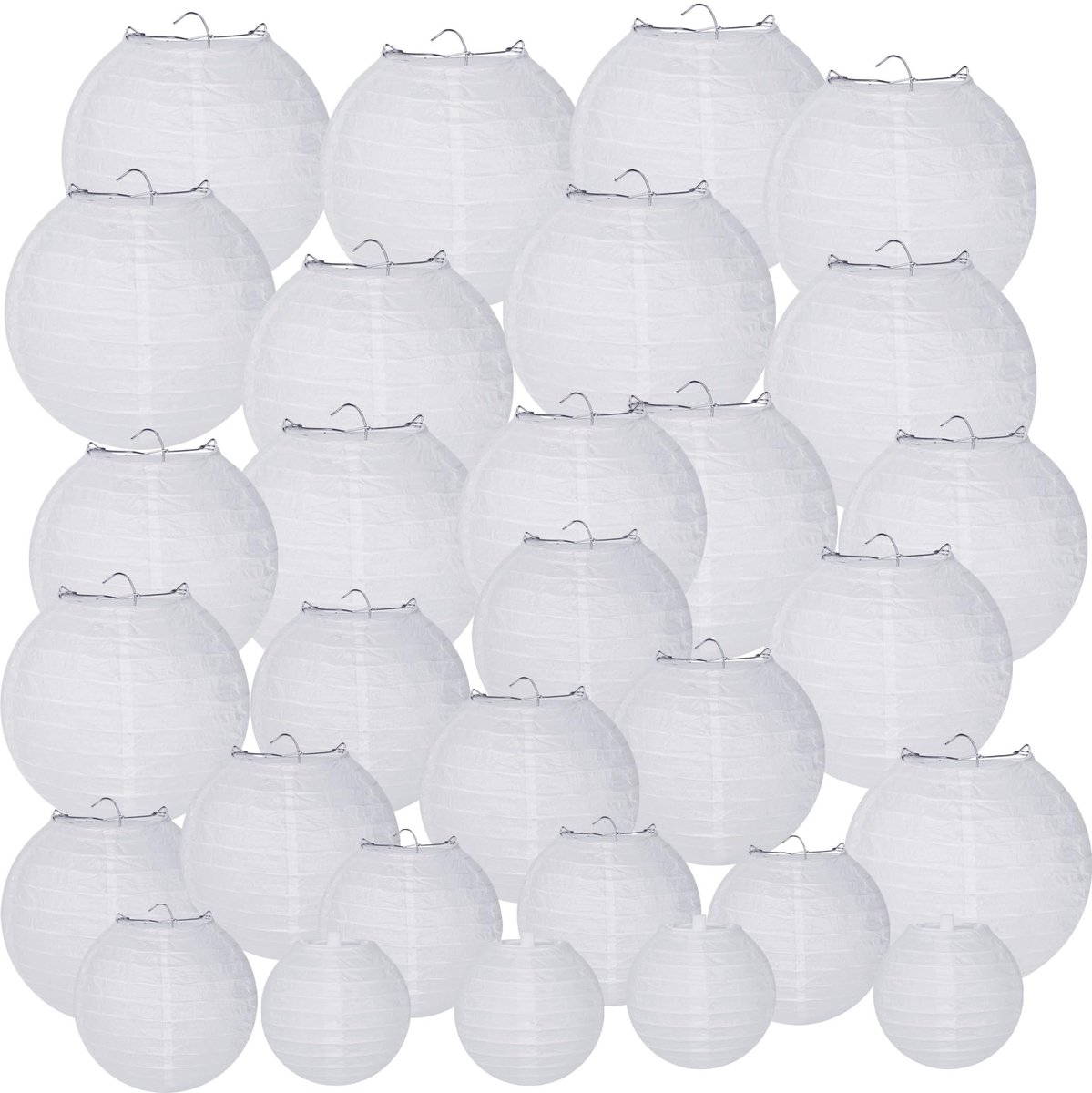 30 papieren lantaarns - ronde papieren lantaarns, hanglampen in de vorm van ballen, voor bruiloften en huisdecoratie - ShopVlot