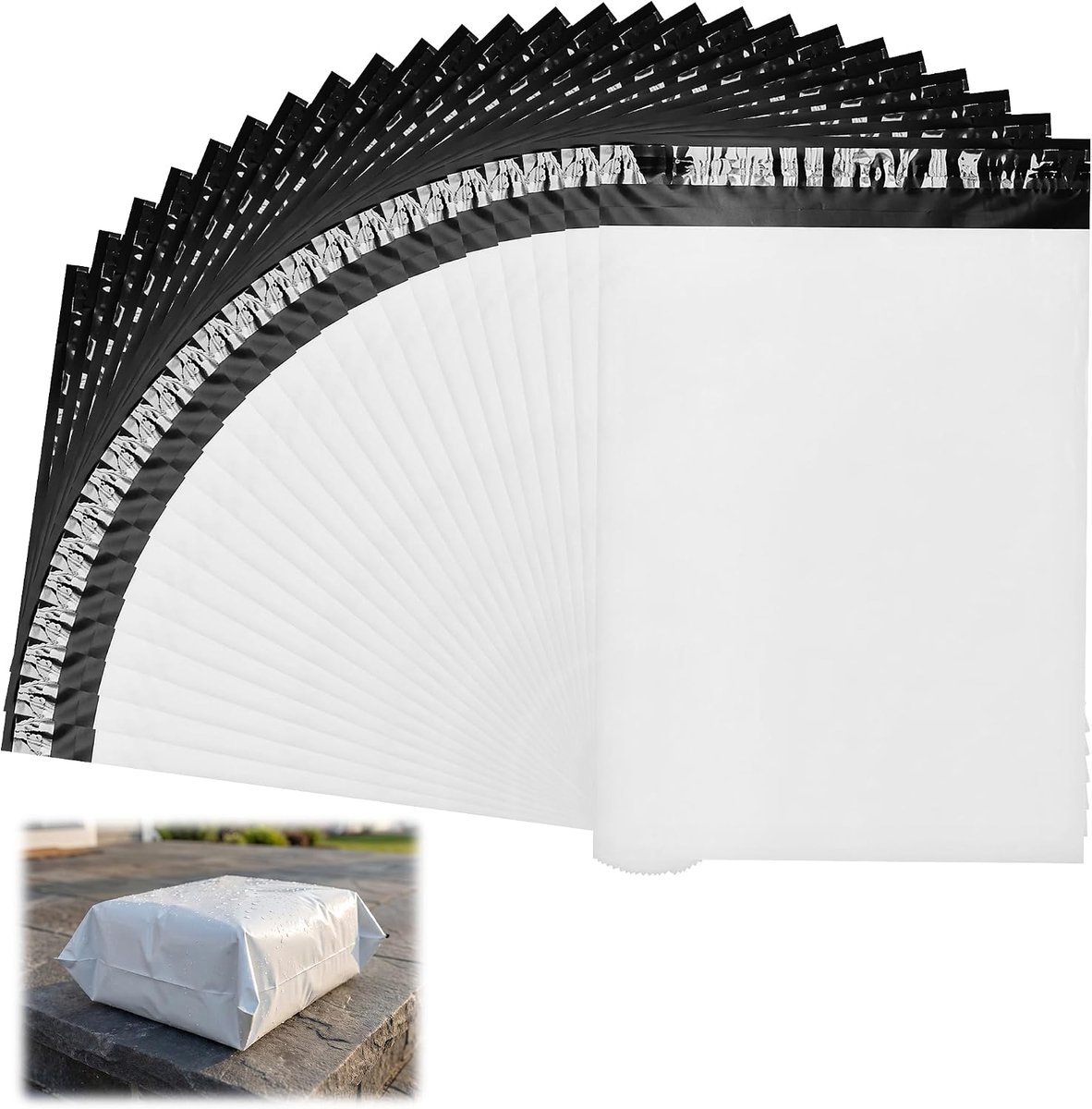 Verzendzakken 45 x 60 cm - wit - 25 stuks - ideaal voor kleding - ShopVlot