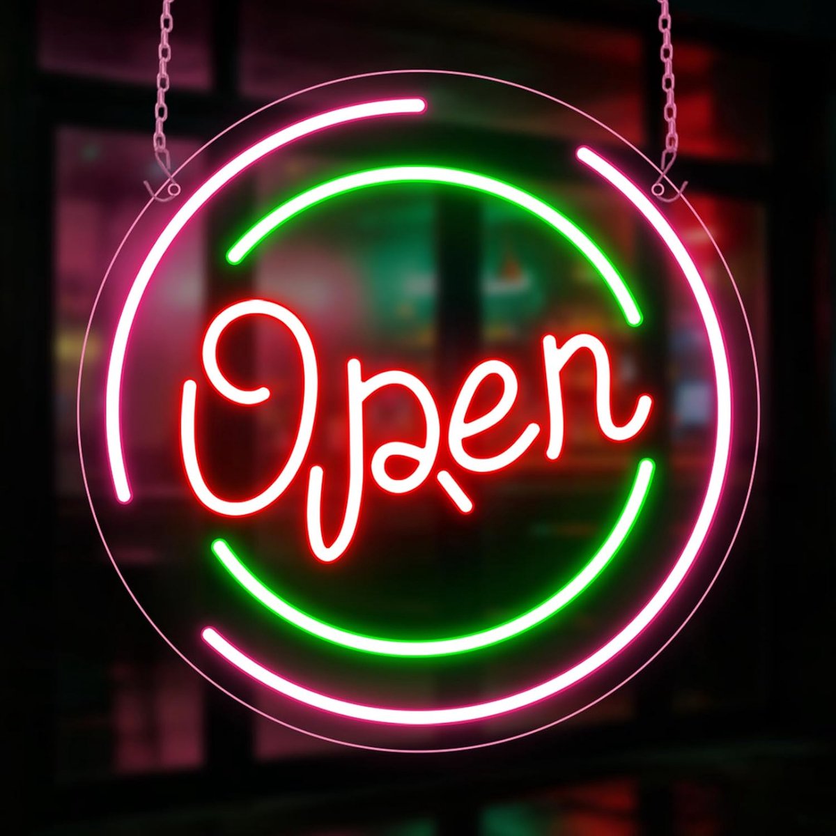 Open neonbord 32 cm - ledlicht - moderne wanddecoratie - opvallende blikvanger voor bar - ShopVlot