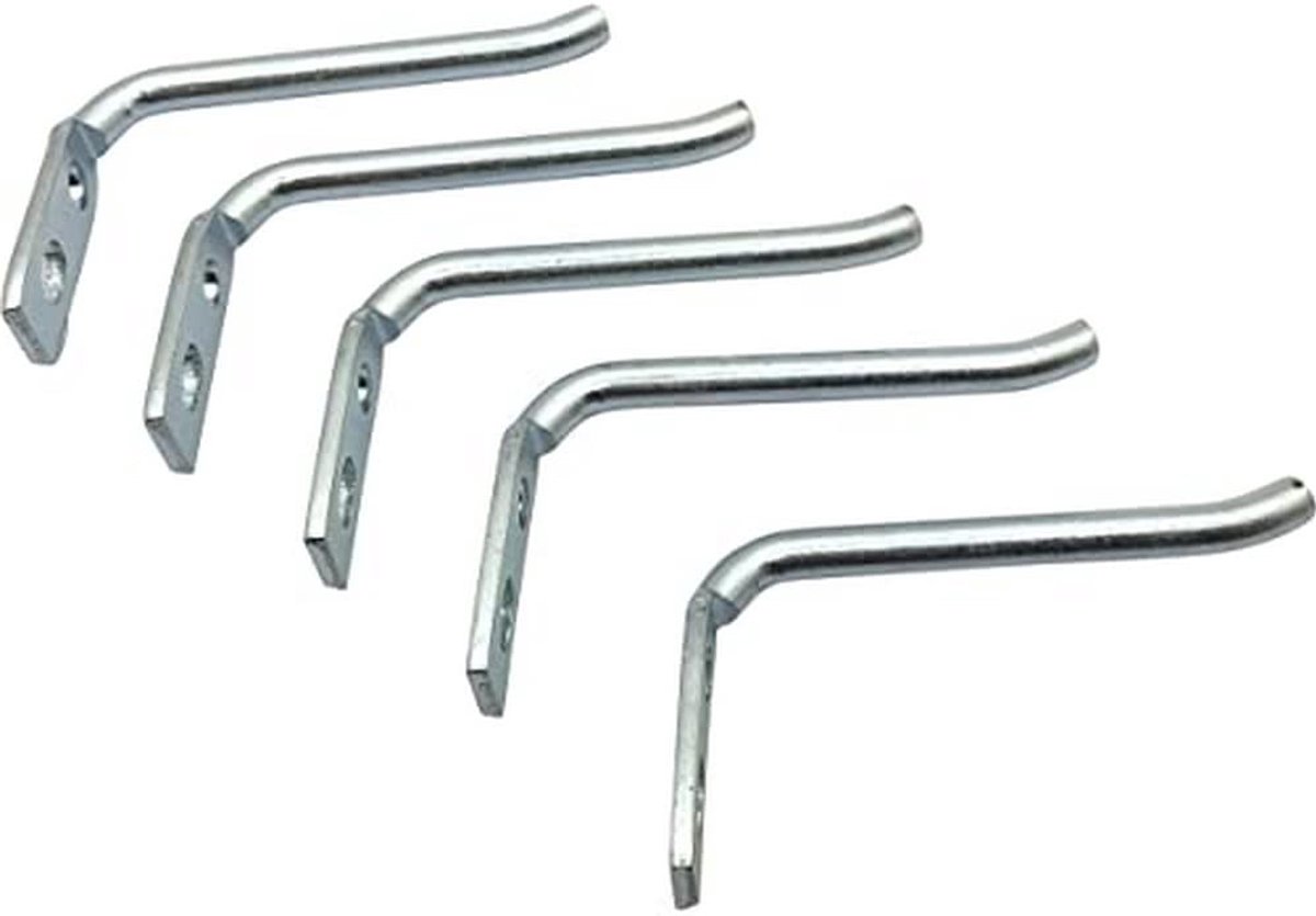Home It® Work Rechte Haken voor Gereedschapswand – Stalen Ophanghaken 3x5 cm – Voor Werkplaats & Garage – Inclusief - ShopVlot
