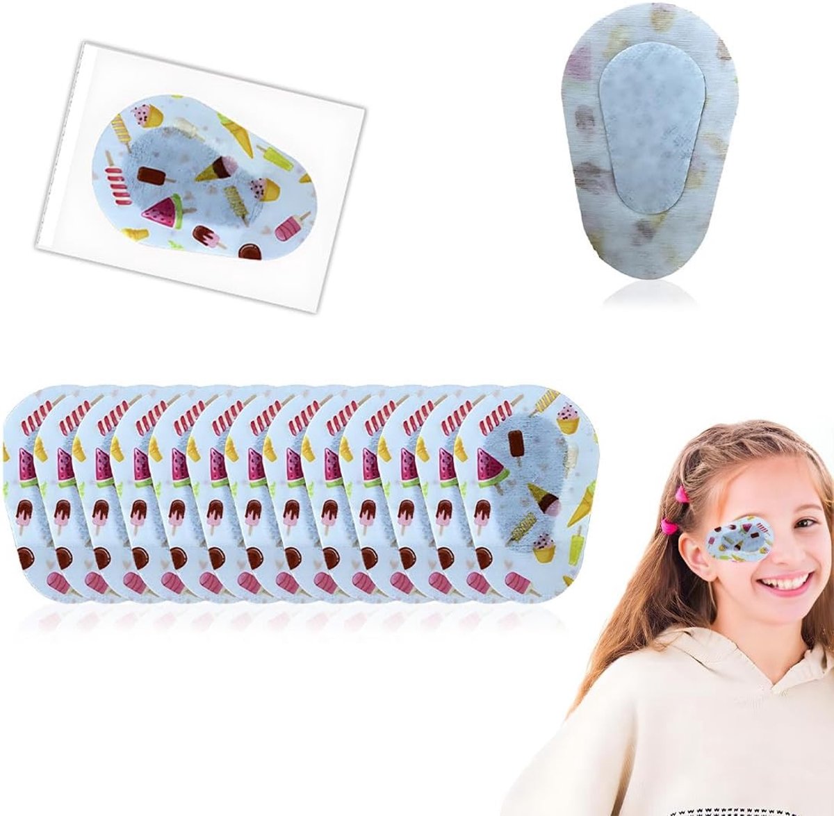 Set van 15 Zelfklevende Oogpleisters voor Kinderen - Wegwerpbaar, Ademend en Leuk Ontwerp voor Amblyopie, Oogbescherming en Lichtblokkering voor Jongens en Meisjes