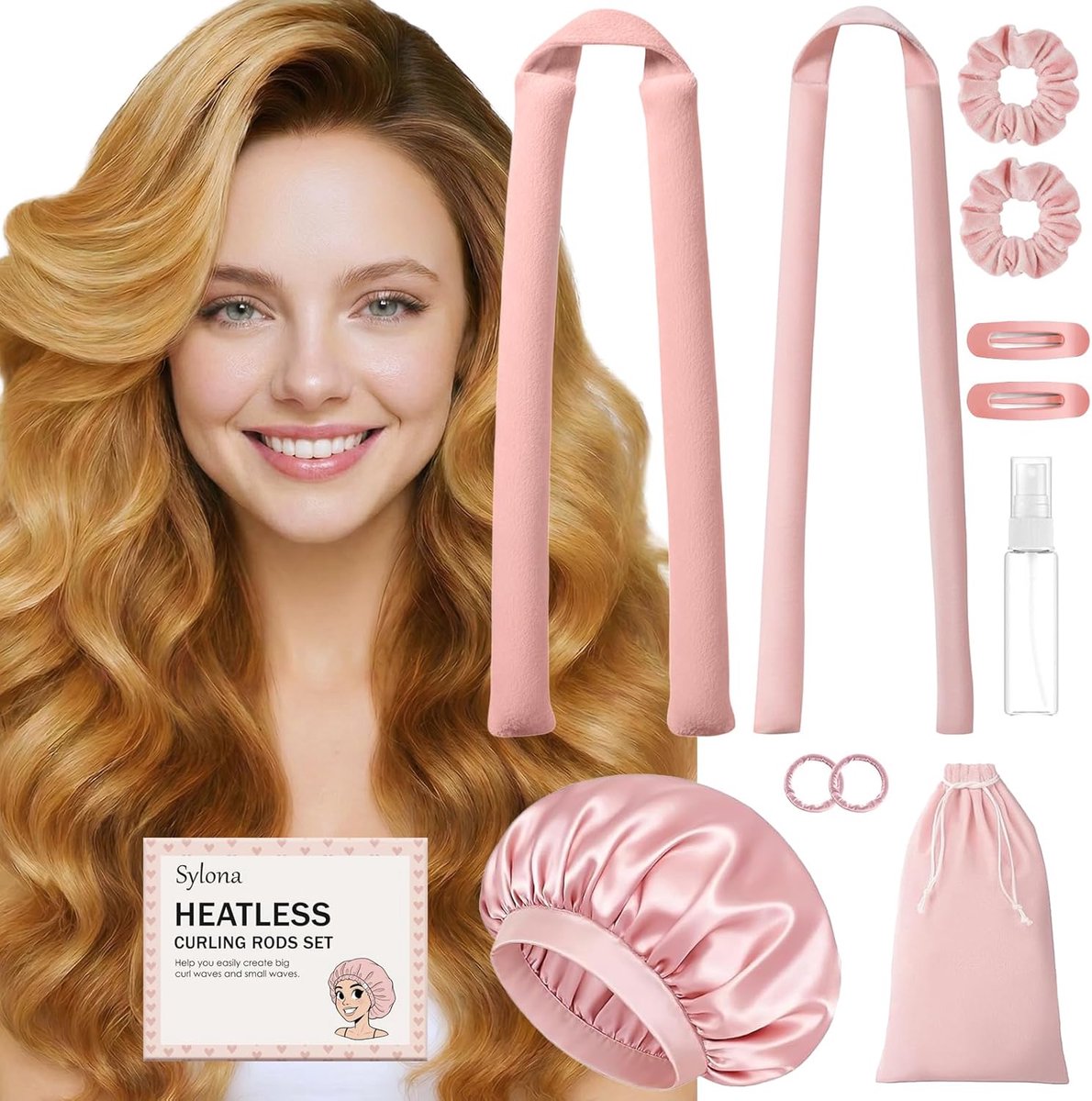 Heatless krulspelden set - 2 maten zachte krulstaven - hitteloos ontwerp - mooi slapen met krullen - ShopVlot