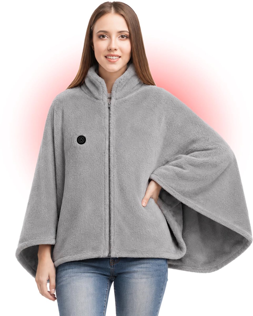 Verwarmde deken met mouwen 160 x 90 cm - 8 verwarmingszones - automatische uitschakeling - ideaal voor thuisgebruik - Luxento