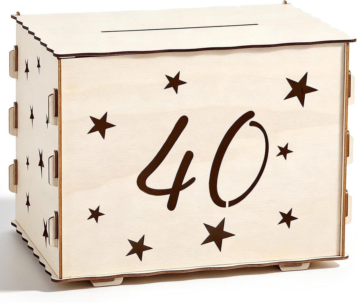 Houten Geldbox voor Verjaardagen en Doopfeesten - Decoratieve Gift Box voor Kaarten, Enveloppen en Geld op Feestjes