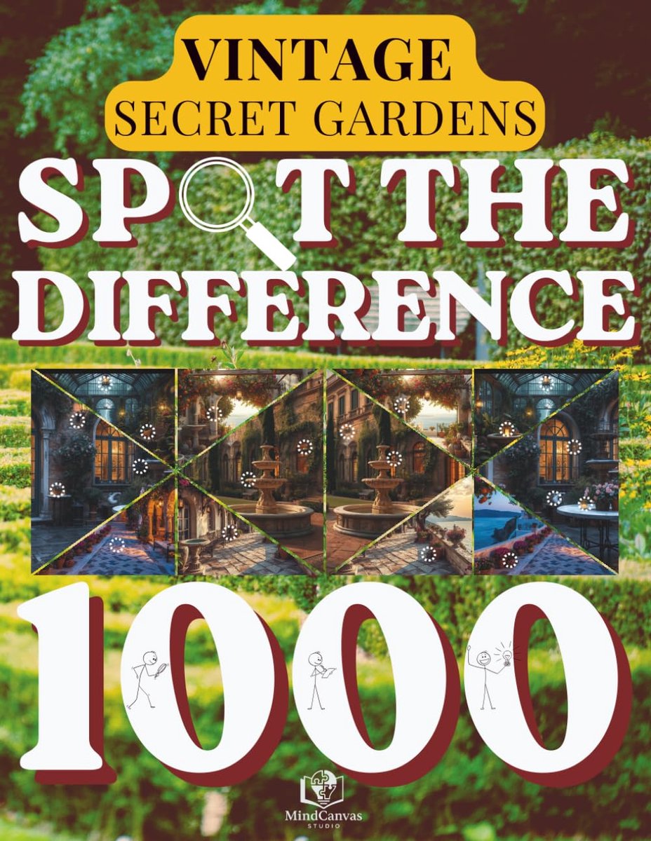 Spot the Difference for Adults: Secret Vintage Gardens: Hidden Courtyards & Enchanted Flower Paths - ShopVlot