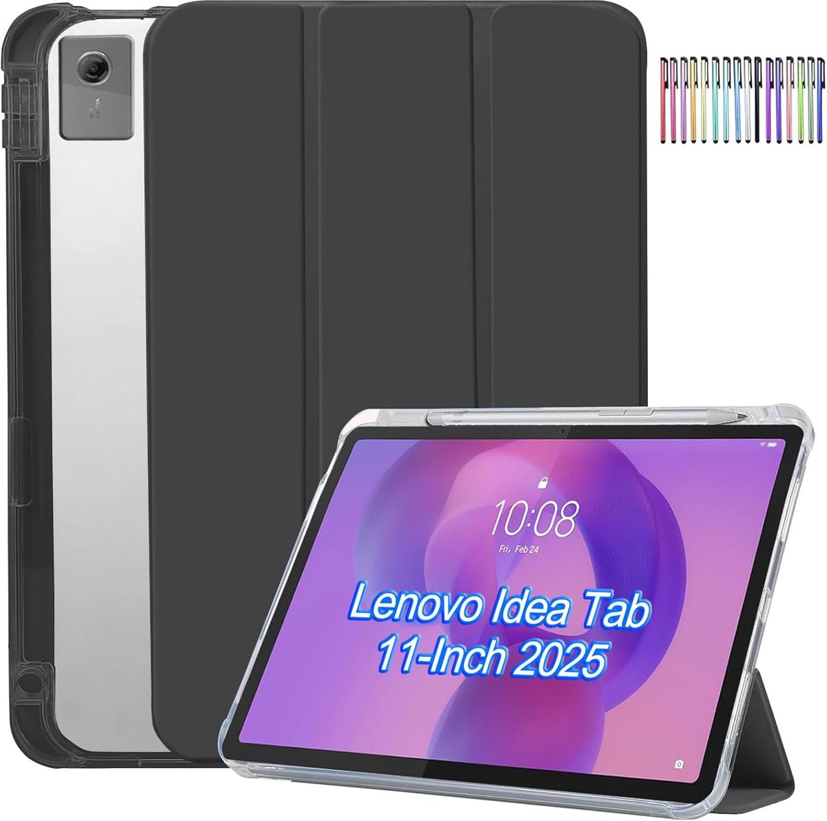 Tablet hoes voor Lenovo Idea Tab 11 Inch 2025 - zachte TPU achterkant - schokbestendig - met pennenhouder - ShopVlot