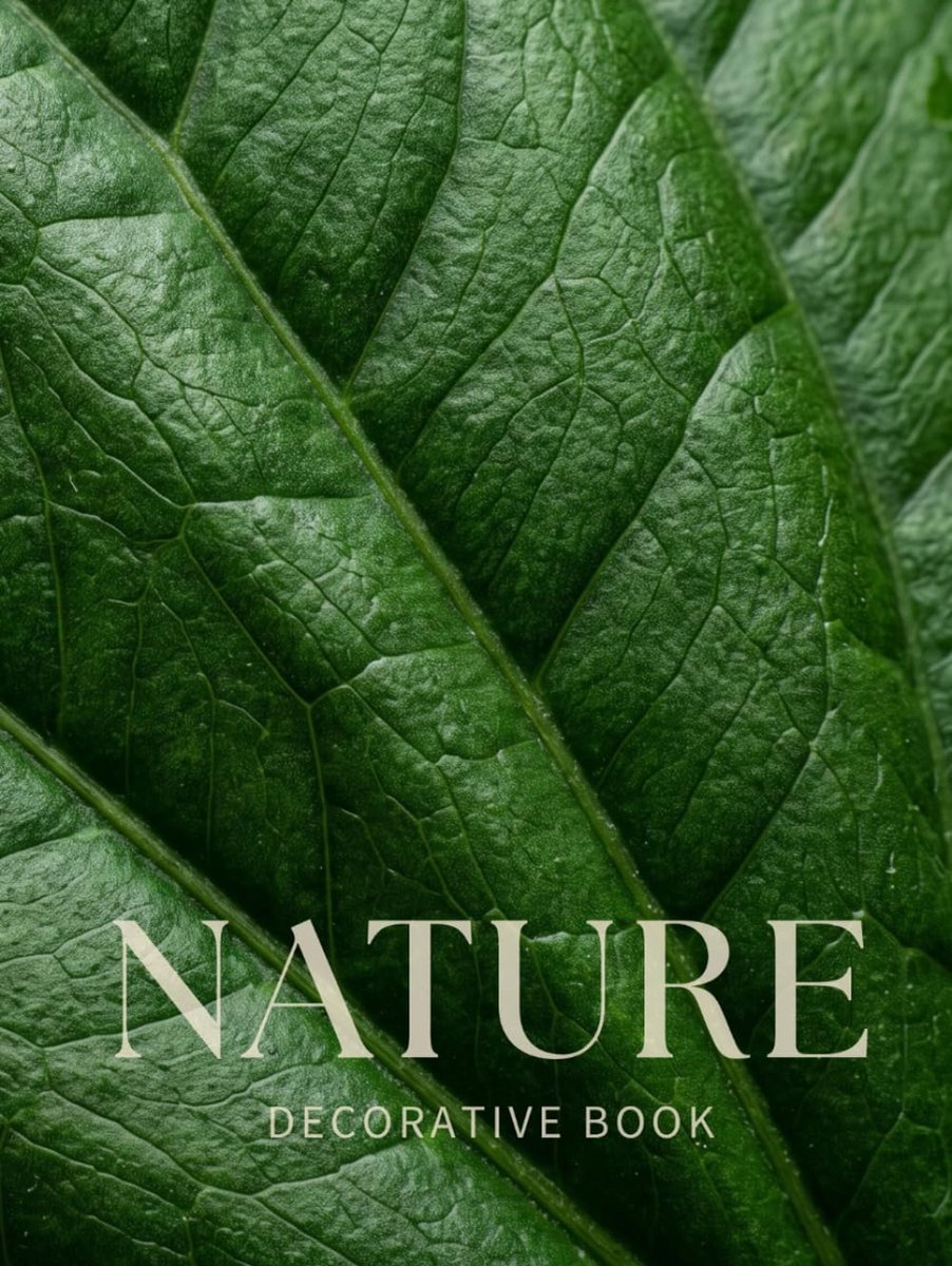 Nature Decorative Book: A Grayscale Photographic-Style Collection Featuring Forests, Mountains, Lakes, and Botanical - ShopVlot