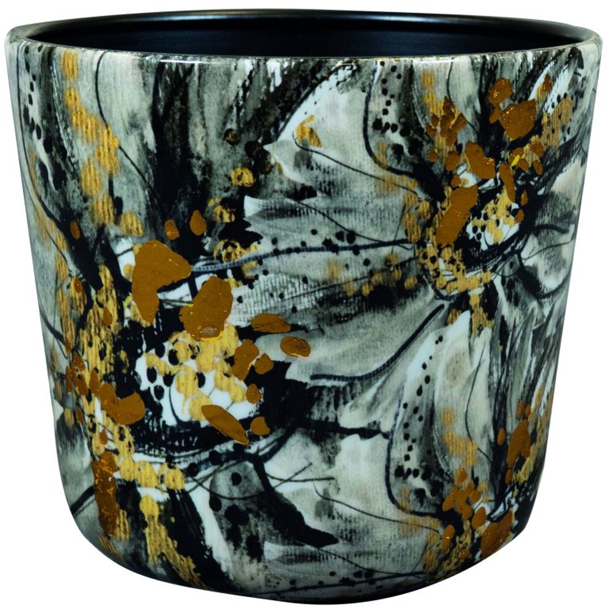 TS Collection - Vaas consich Designed by Lammie - Marigold Ash - 16x14 - Metaal & Epoxy - Exclusieve woonitems voor binnen - Handgemaakt - Unieke print - Designed by Lammie