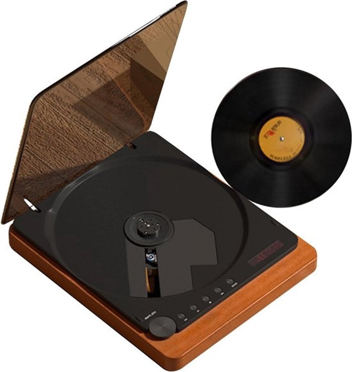 Vintage-cd-speler - Muziekspeler - Thuis luisteren - Bluetooth - hifi - Plat formaat - Log-kleuren
