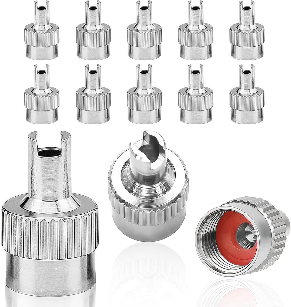 10 Stuks Auto Ventiel Sleutels - Ventieldoppen voor Auto, Motor, Fiets en Vrachtwagen - Duurzame Metaal Ventiel Covers