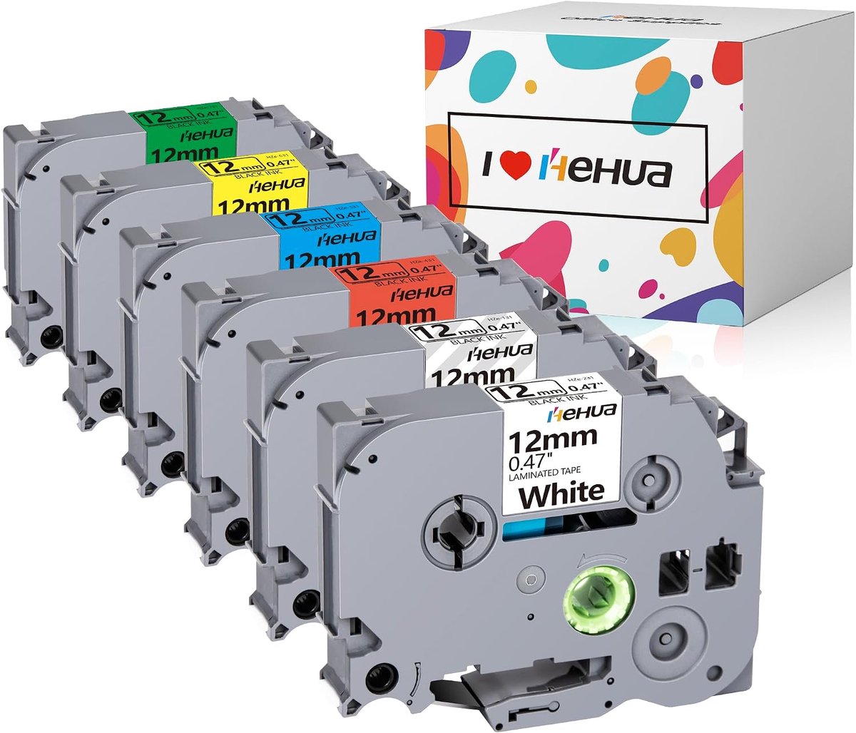 6x hehua Compatible with Tze 0.47 Tape TZe231 TZe131 TZ431 TZ531 TZ631 TZ731 - ShopVlot
