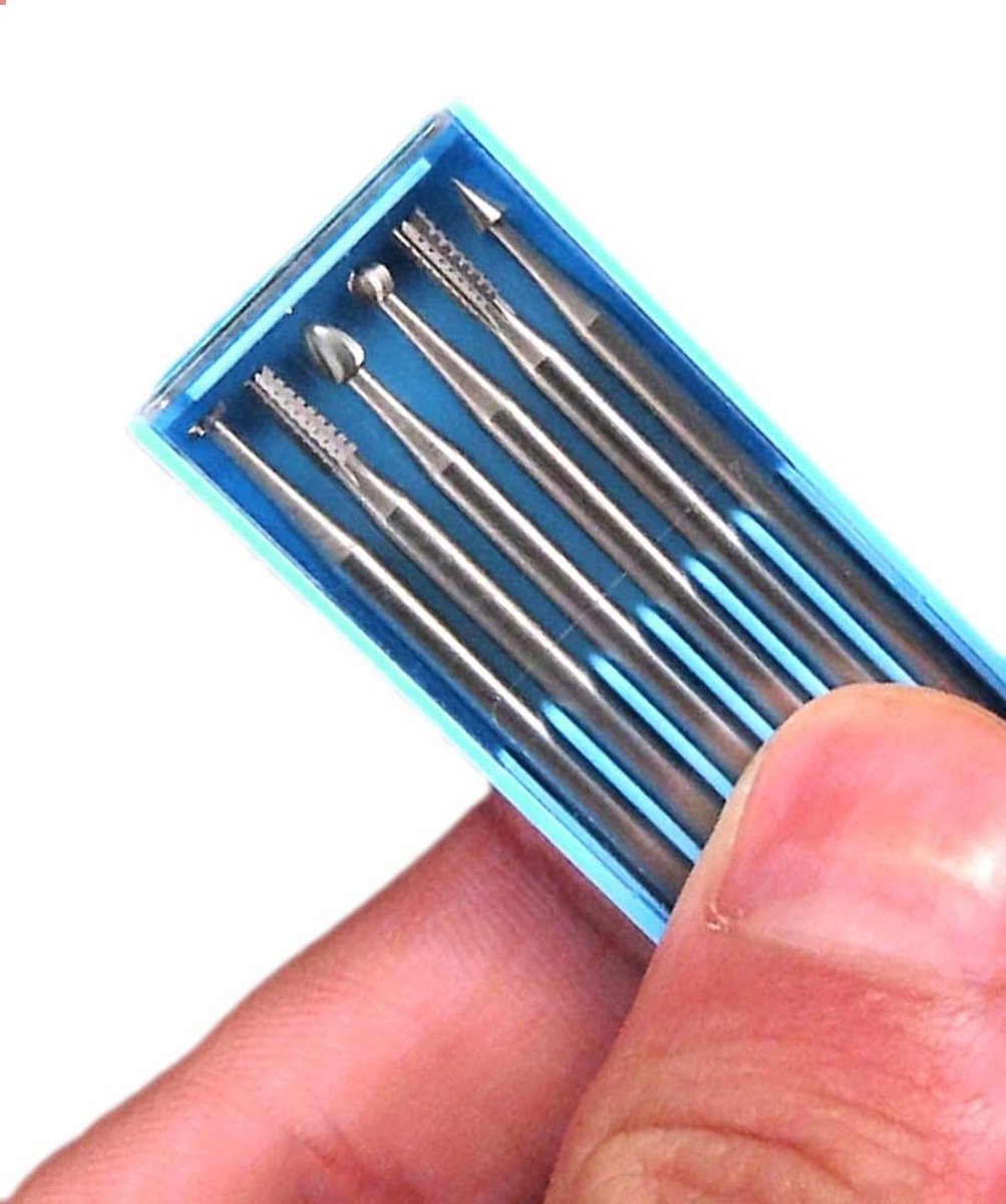 Set van 6 HSS mini frezen 1.2x40mm - 2.35mm schacht - hoogwaardig staal - voor precisiewerkzaamheden - ShopVlot
