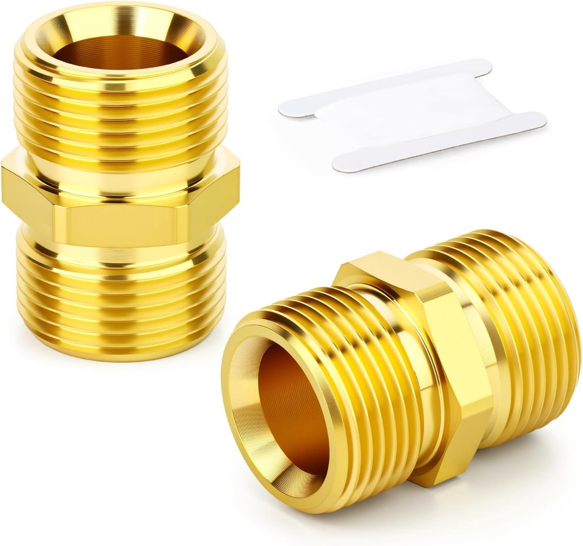 2pcs M22 Pressure Washer Adapter, M22 14mm Male Thread to M22 14mm Male Thread Fitting Brass Pressure Washer Extension - ShopVlot