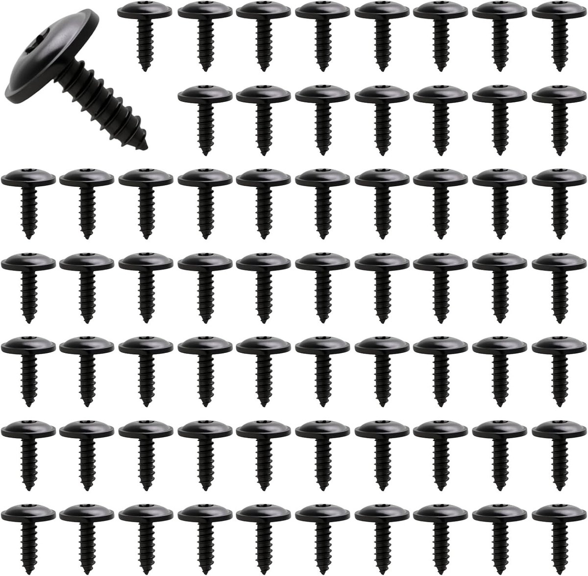 50 Stuks Zwarte Kruiskop Zelftappende Schroeven voor Auto, Torx, Bevestigingsmateriaal