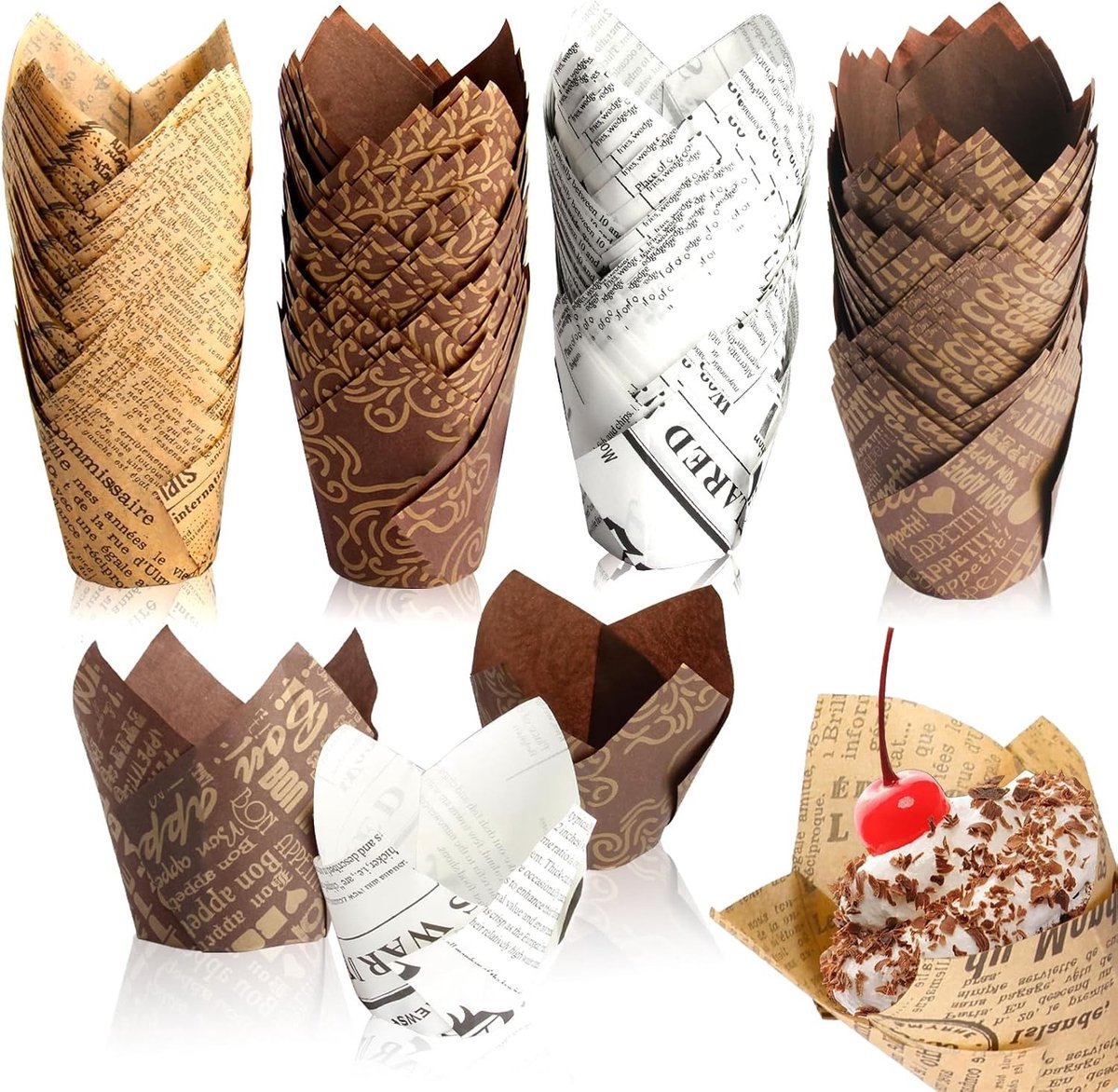 Muffinvormen van papier - 200 stuks, ideaal voor cupcakes, gebak en feestjes