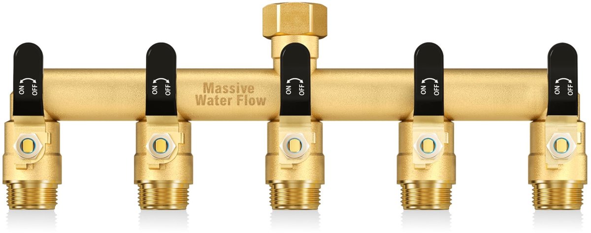 Elzusha - 5-Weg Waterverdeler met Uitgebreide Handgreep