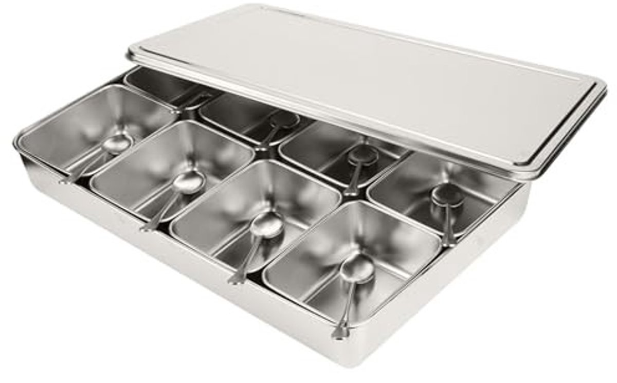 Elzusha - Roestvrijstalen Kruidenboxenset met Lepel voor Keuken
