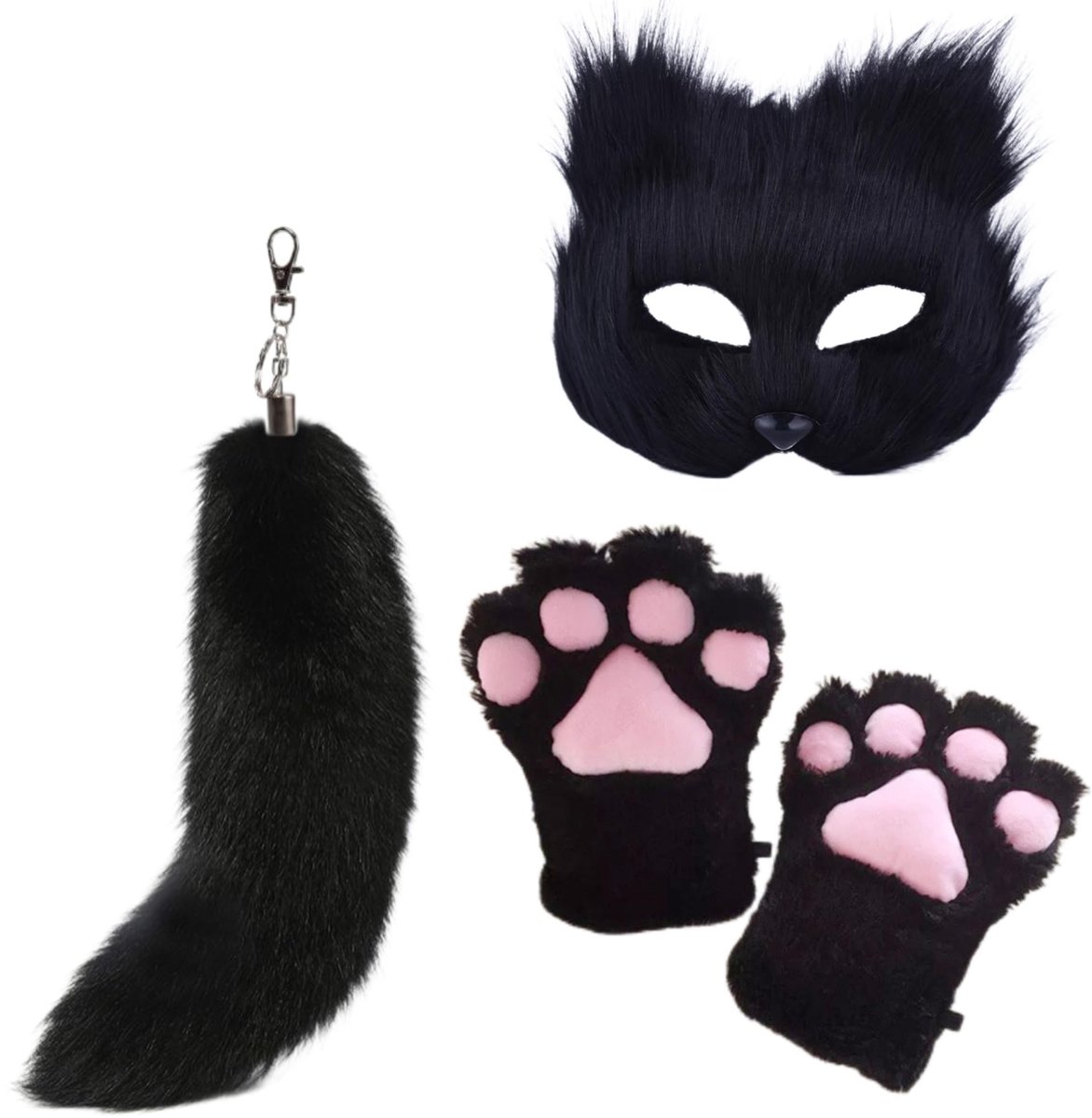Elzusha - Therian Masker en Staart - Half gezicht voor cosplay