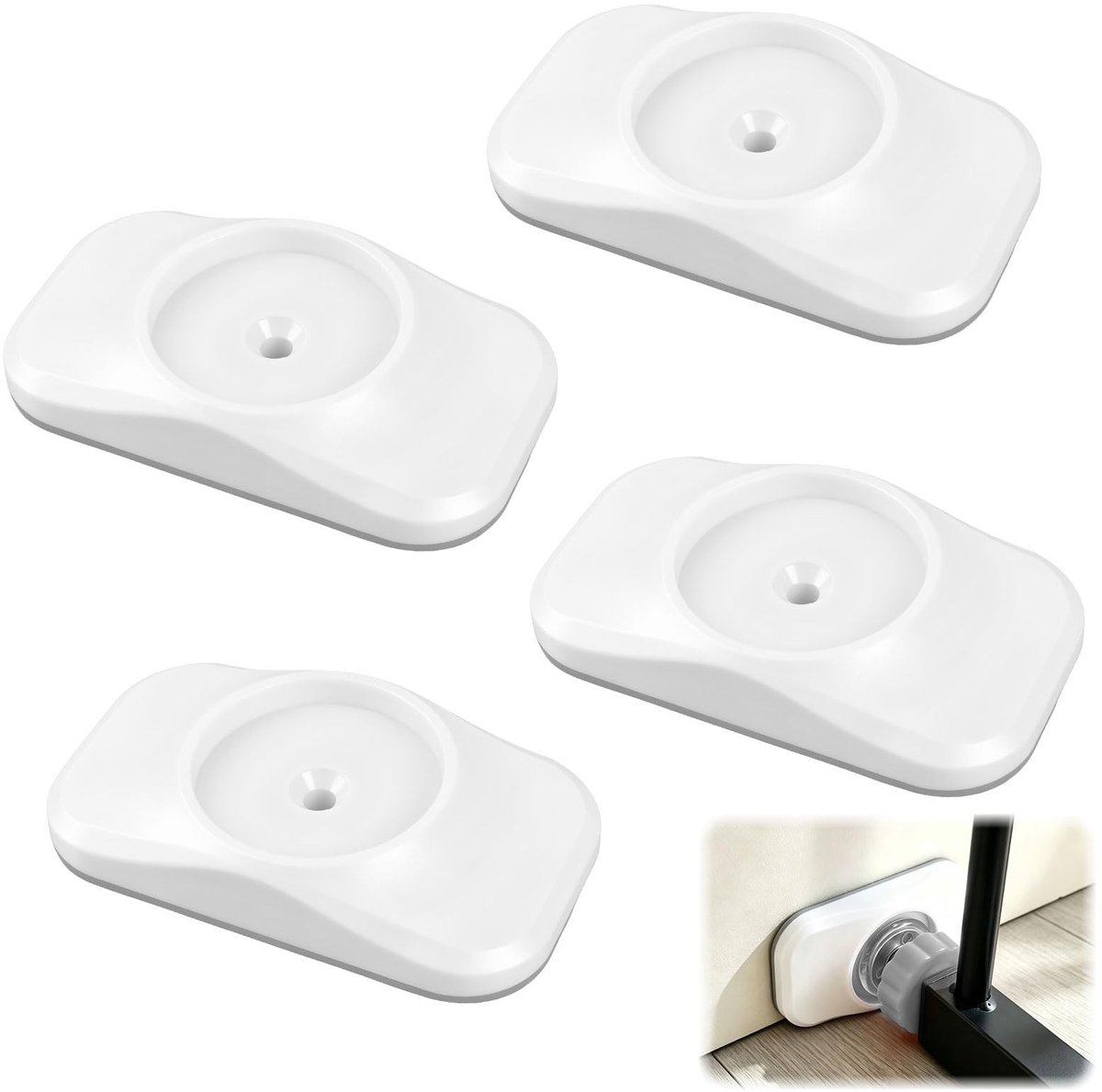Elzusha - Veiligheidsbarrière Set van 4 - Wandbescherming zonder boren - Wit