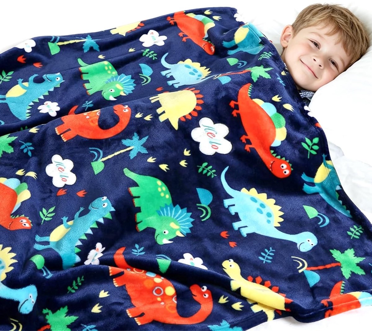 Elzusha - Zachte Fleece Dinosaurus Dekentje voor Kinderen